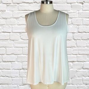 Women's Plus Size White Soft Jersey Knit Round Neck Tank top - Sizes 1X, 2X, 3X